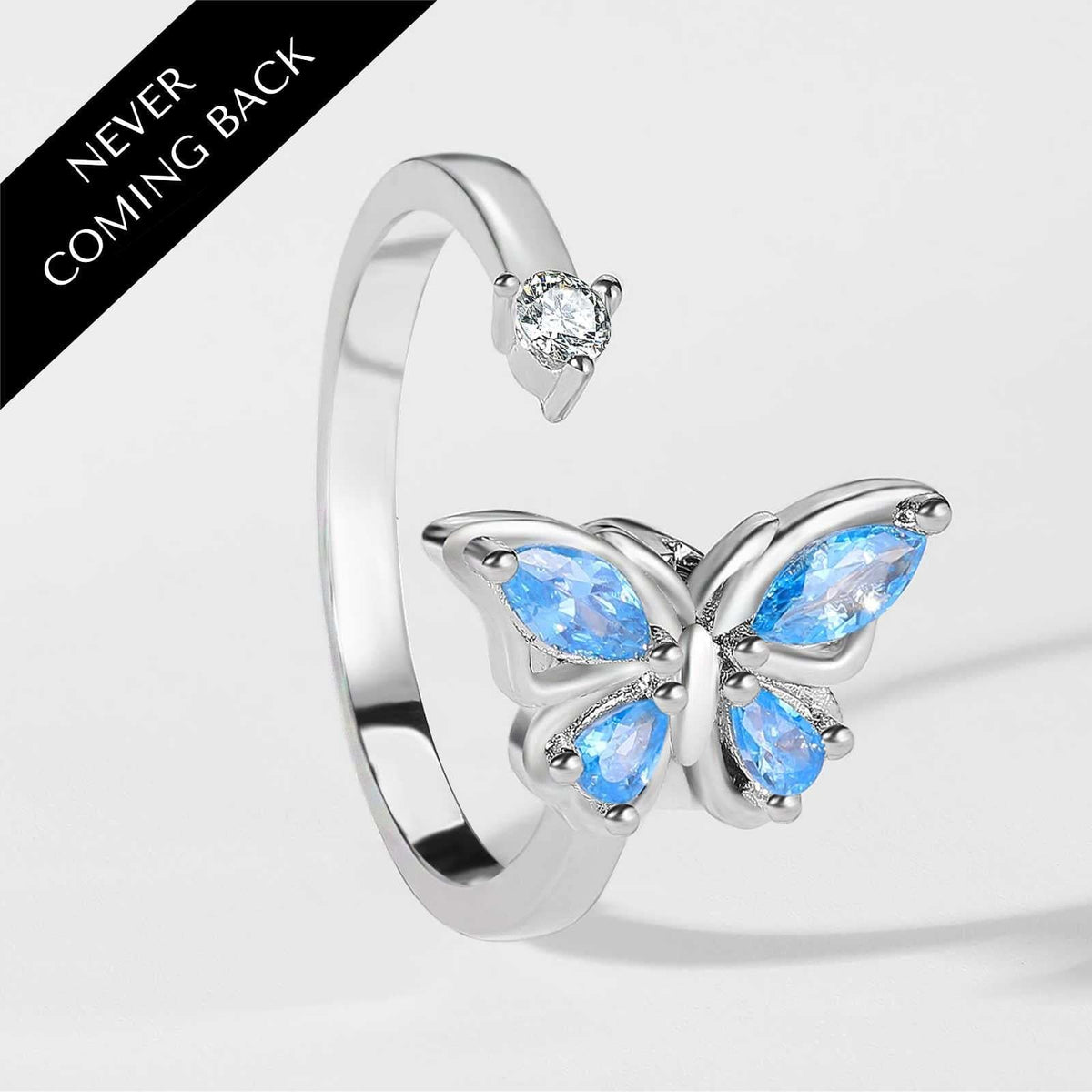 Anel Crystal Butterfly Giratório