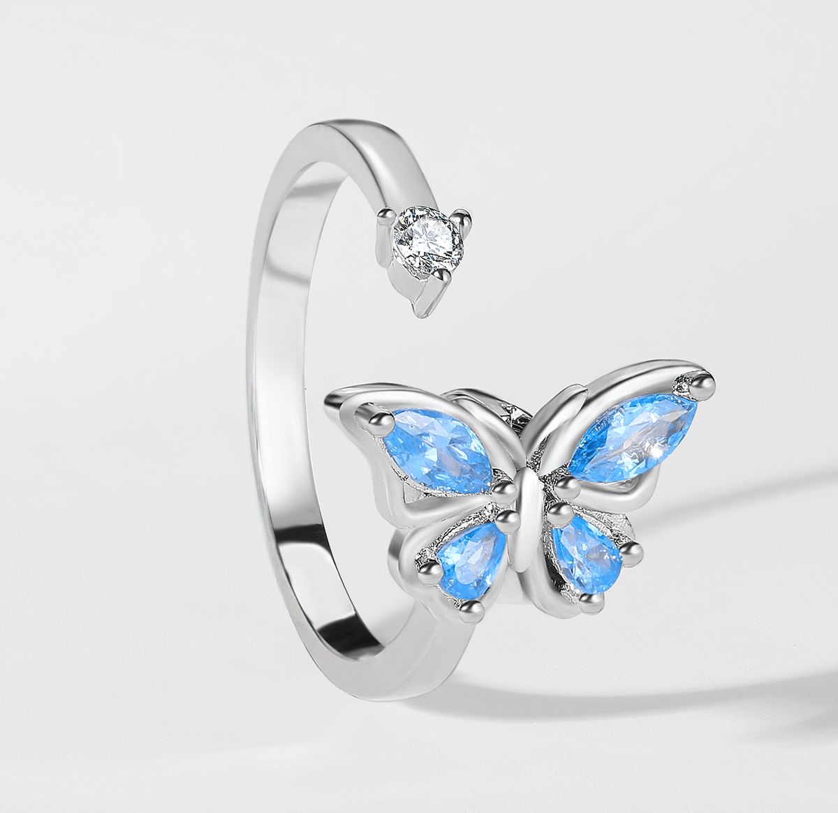 Anel Crystal Butterfly Giratório
